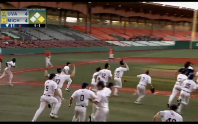 Michigan players celebrate.